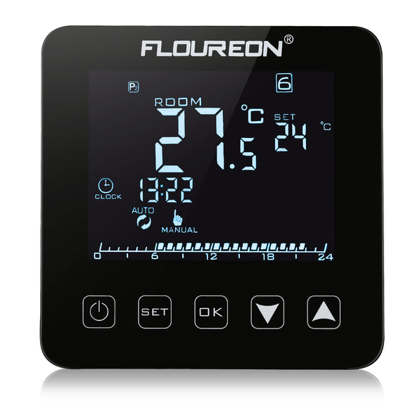 Floureon HY08WE-2 Electric Heating Thermostat LCD Display Digital Thermometer
