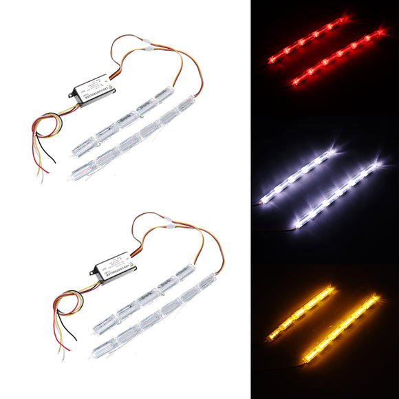 4Pcs Car Sequential Flow LED Light Strip Turn Signal DRL Tail Reverse Brake Lamp Switchback Tailligh