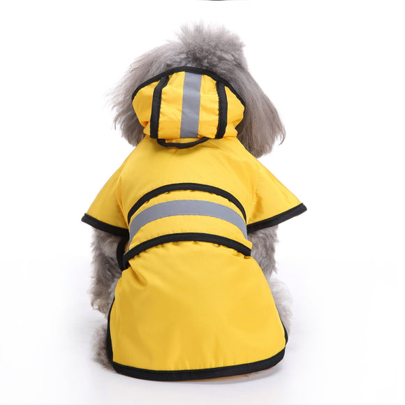 Fashion Pet Raincoat Rainy Days Slicker Yellow Raincoat
