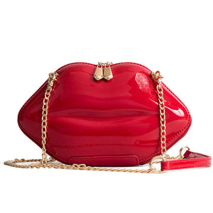 Women Personality Lips Shape Chain Shoulder Bag Crossbody Bag