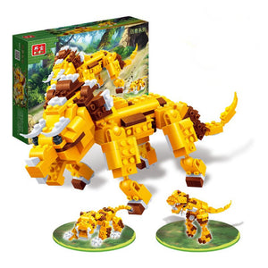 BanBao Animal Blocks Toys 3 In 1 Triceratops Tyrannosaurus Tiger Educational Building Bricks Toys