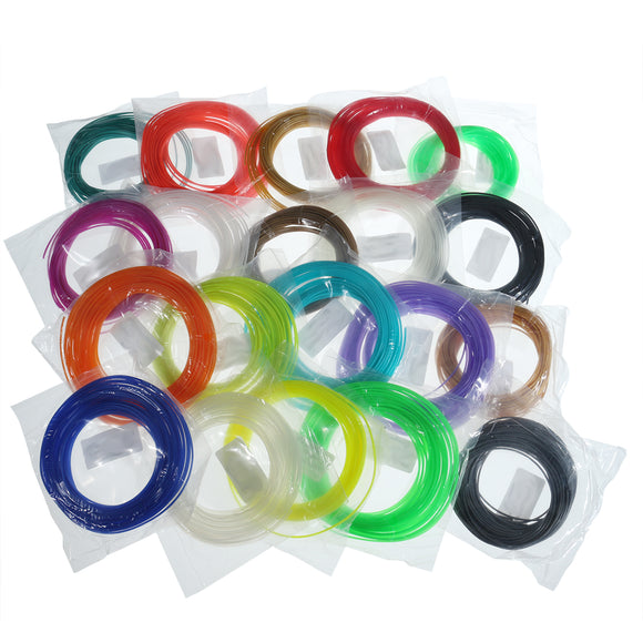 20 Colors/Pack 5/10m Length Per Color PLA 1.75mm Filament for 3D Printing Pen 0.4mm Nozzle