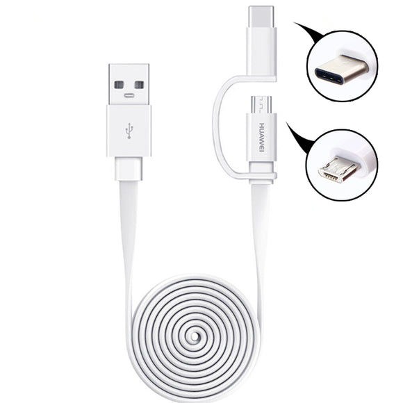 Huawei 2 in 1 Noodle 1.5M 2A Micro USB Type-C Fast Charging Cable for Samsung S8 Xiaomi 6 HUAWEI M9