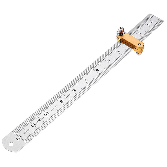 300mm Metric and Inch Parallel Line Scriber Ruler Positioning Measuring Marking Ruler Woodworking Tool