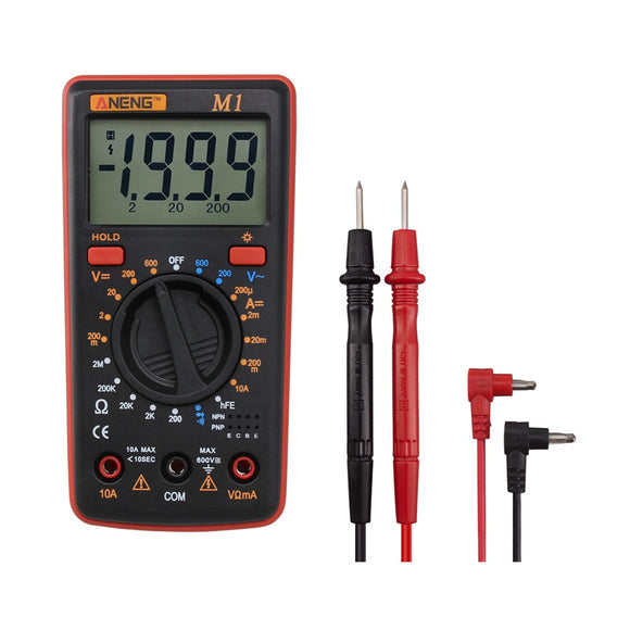 ANENG M1 Handheld Digital Multimeter AC/DC Voltage Current Resistance Transistor Continuity Test Ove