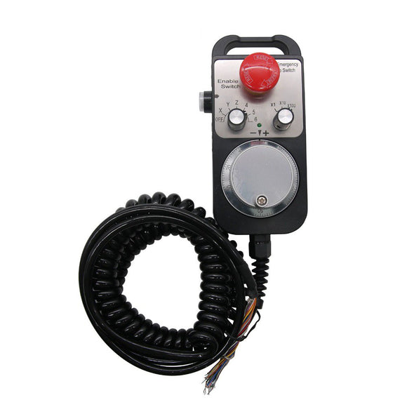Machifit 6 Axis CNC MPG Pendant Handwheel with Emergency Stop Switch Manual Pulse Generator for CNC Machine