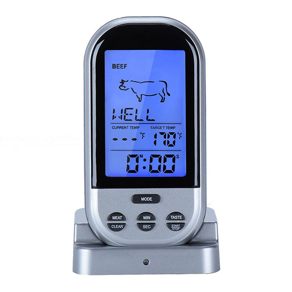 Wireless Remote Control Food Meat Outdoor BBQ Thermometer Home Kitchen Cooking Oven Thermometer