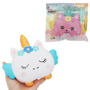 Kiibru Unicorn Burger Squishy 17x16.5x2.5CM Licensed Slow Rising Soft Animal Collection Gift With Packaging