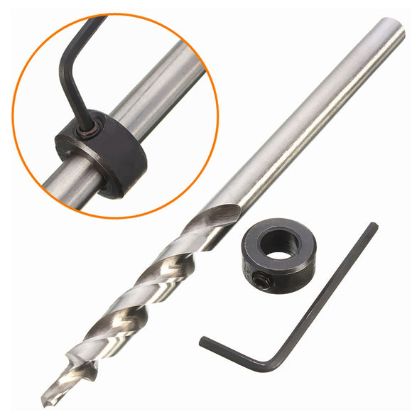 3/8 Inch 9.5mm Replacement Twist Step Drill with Stop Collar for Manual Pocket Hole Jig