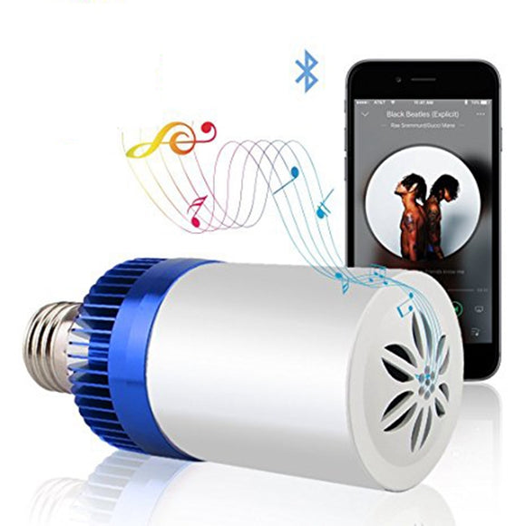 E27 6W Pure White 400LM Bluetooth Speaker Wireless Music Play LED Smart Light Bulb AC100-240V