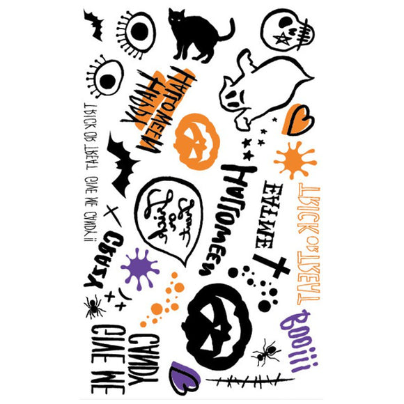 Halloween Horror Ghost Pumpkin Cat Personality Waterproof Tattoo Stickers