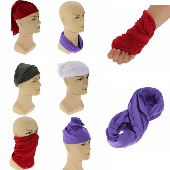 Multi-function Unisex Bandanas Head Wrap Scarf Wrist Band Hat Men Women 9 Colors