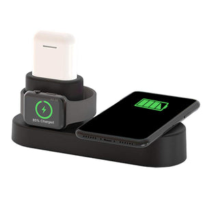 US Plug 4 In 1 Qi Wireless Charger Charging Station For Smart Phone/Apple Watch Series/Apple AirPods