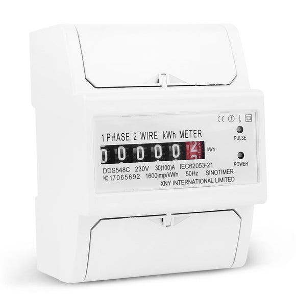 30-100A 230V Single-phase Electric Watt-hour Meter DIN-rail Type Installation Household Energy Meter