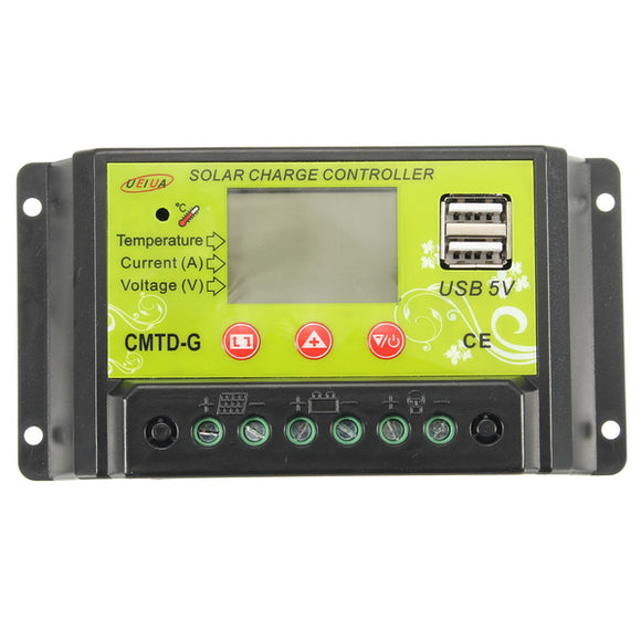 UEIUA CMTD-G2420 20A 12V/24V Solar Charge Controller with LCD Display Intelligent PWM