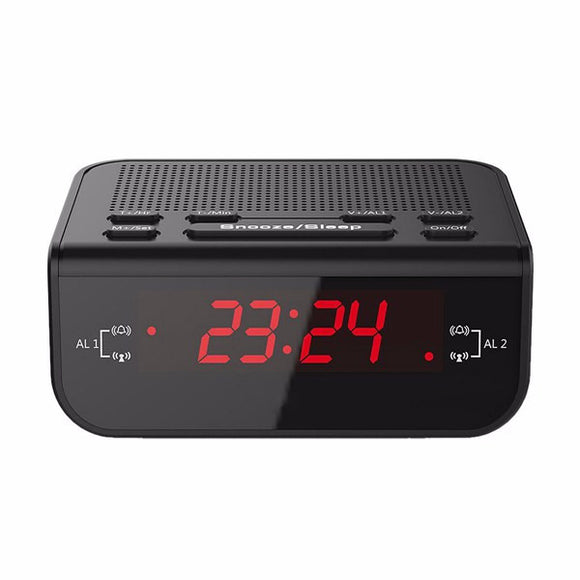 CR246 Red LED Display Digital FM Radio Dual Alarm Clock With Buzzer Snooze Function
