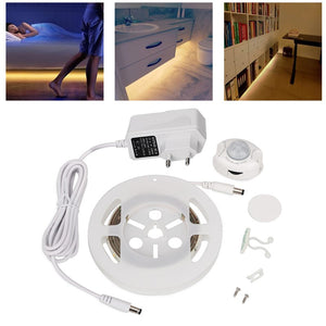 1.5M 7.2W SMD3528 Waterproof Motion Sensor Timer Adjustable Warm White LED Strip Light DC12V