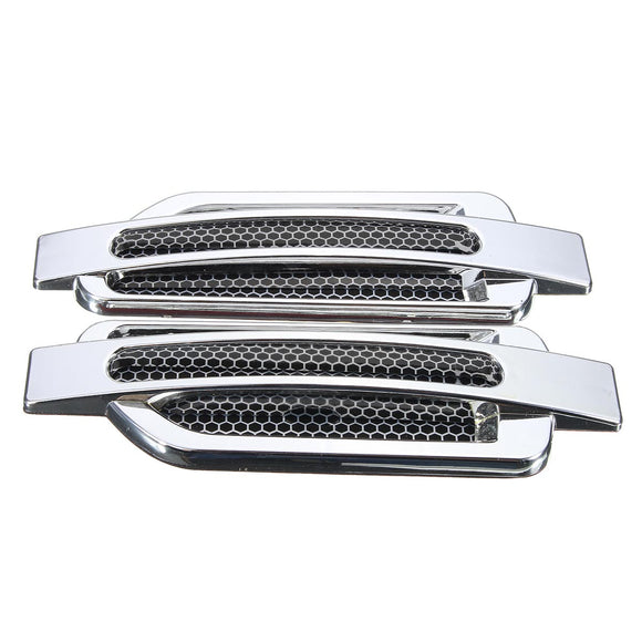 Car Side Air Flow Vent Fender Hole Cover Intake Grille Duct Decoration Stickers 22x6.5cm