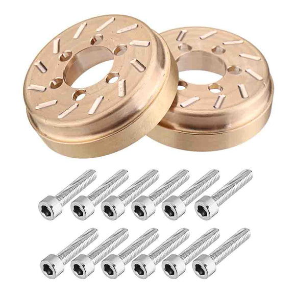 2PCS Brass Internal Wheel Weights 75g/pc for 1/10 SCX10 RC Crawler 1.9/2.2