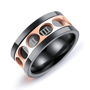 Trendy Stainless Steel Finger Ring Twelve Rome Digital Rotatable Ring for Men
