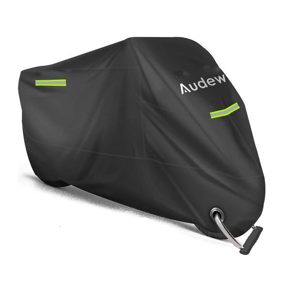 AUDEW 210D Oxford Cloth Motorcycle Cover Waterproof 245/265cm Length Reflective Strip Clothing Outdoor Protector
