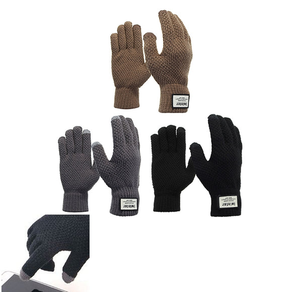 Touch Screen Knitted Gloves Thickening Warm Winter For Bike Motorcycle Cycling Skiing Skateboard Men