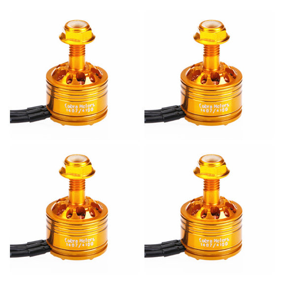 4 PCS Cobra CP 1407 4100KV 2-4S Champion Series Brushless Motor Golden for RC Drone FPV Racing