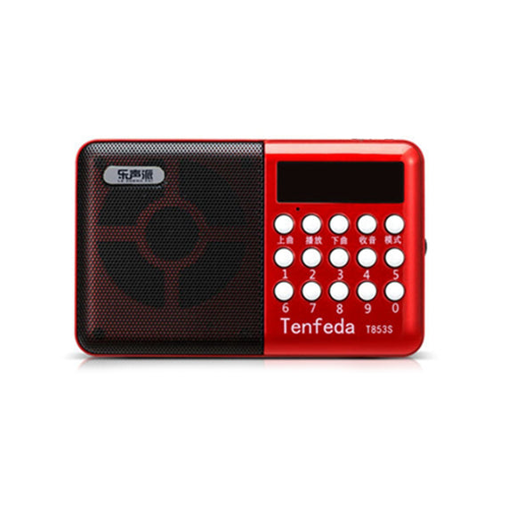 Portable FM Radio Handheld Digital USB TF MP3 Player Speaker Rechargeable Power-off
