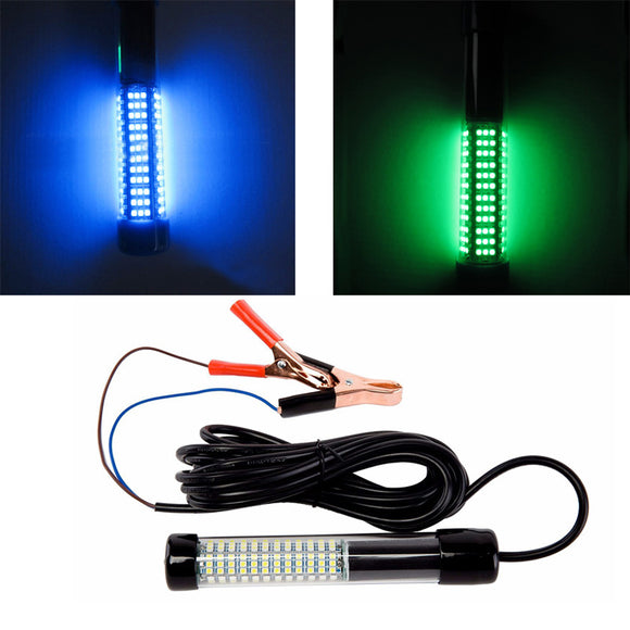 ZANLURE 12V 10W 108 Beads LED Underwater Night Fishing Light Green/Blue/Yellow Light Fishing Lamp