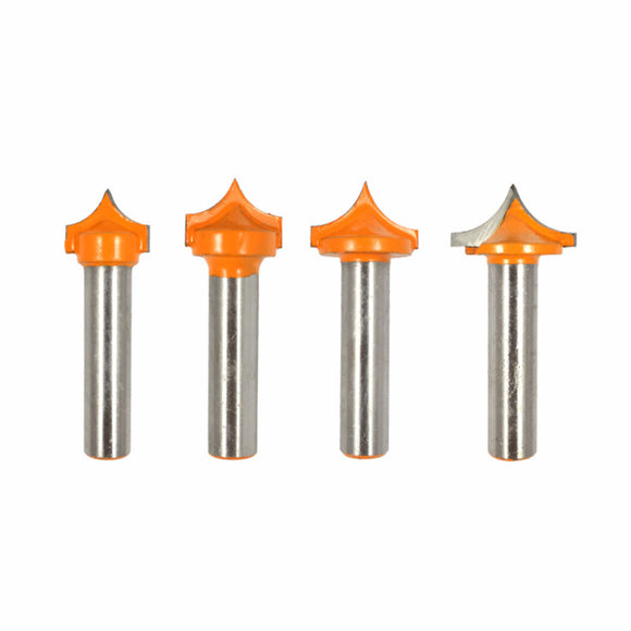 4pcs 8mm Shank Solid Carbide Round Point Cut Round Nose Bits Shaker Cutters Tools Woodworking Milling Cutter for Wood