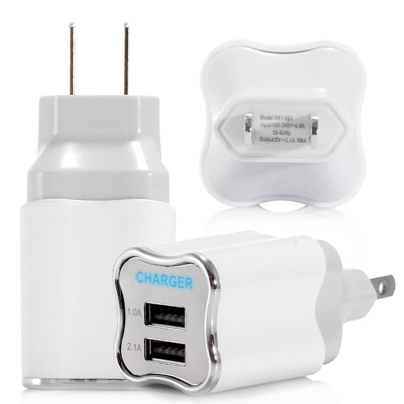 EU US 5V 2A Dual USB Charger Power Adapter For SmartphoneFor Tablet PC