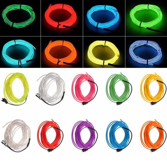 5M 10 colors 3V Flexible Neon EL Wire Light Dance Party Decor Light