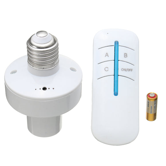 E27 Screw Base Wireless Remote Control Light Lamp Bulb Holder Cap Socket Switch