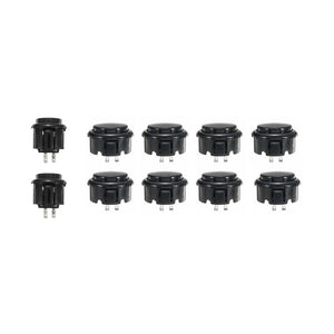 30mm 24mm Black Push Buttons for Arcade Game Joystick Controller MAME