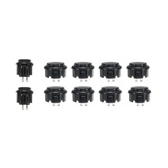 30mm 24mm Black Push Buttons for Arcade Game Joystick Controller MAME