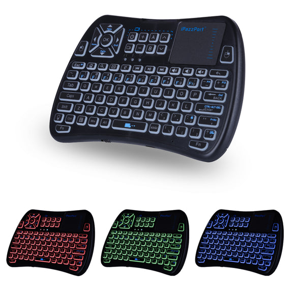 iPazz Port KP-810-61BT Three Color Backlit bluetooth English Wireless Mini Keyboard Touchpad Airmouse Air Mouse