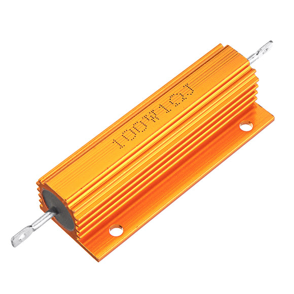 RX24 100W 1R 1RJ Metal Aluminum Case High Power Resistor Golden Metal Shell Case Heatsink Resistance Resistor