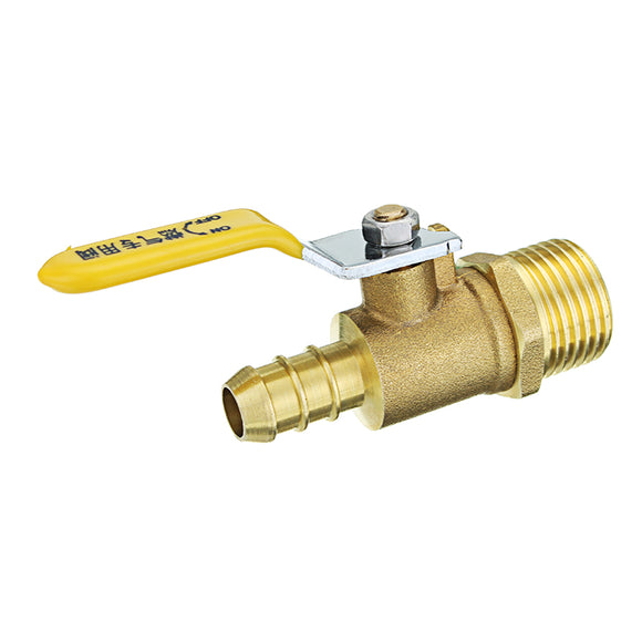 TMOK Brass Gas Ball Valves Lever Handle G Thread 1/2 Male x 12mm Hose Barb Coupler