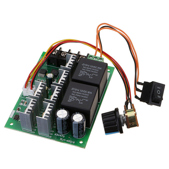 DC 10-50V 12/24/48V 60A PWM DC Motor Speed Controller CW CCW Reversible Switch