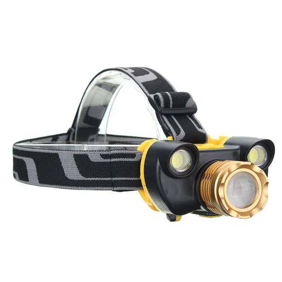 XANES 7304 1500 Lumens Bicycle Headlamp 4 Switch Modes T6+2COB White Light Mechanical Zoom