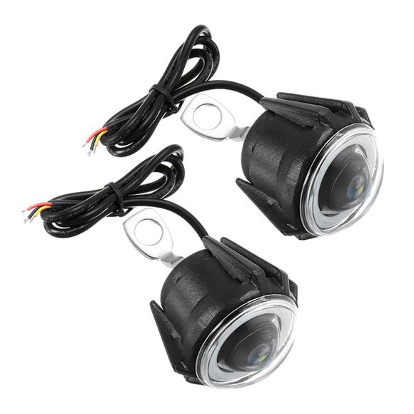 Pair 10V-85V 12W 6500K LED Headlight Mirror Mount Universal Motorcycle Spot Fog Light