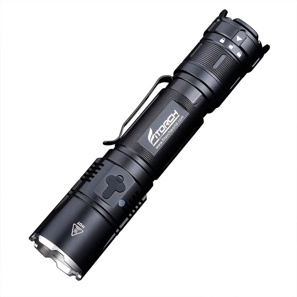 FITORCH MR20 XHP-35 LED 1800 Lumens 6 Modes Flashlight USB Rechargeable Portable Torch With 4 Colored Light Filter