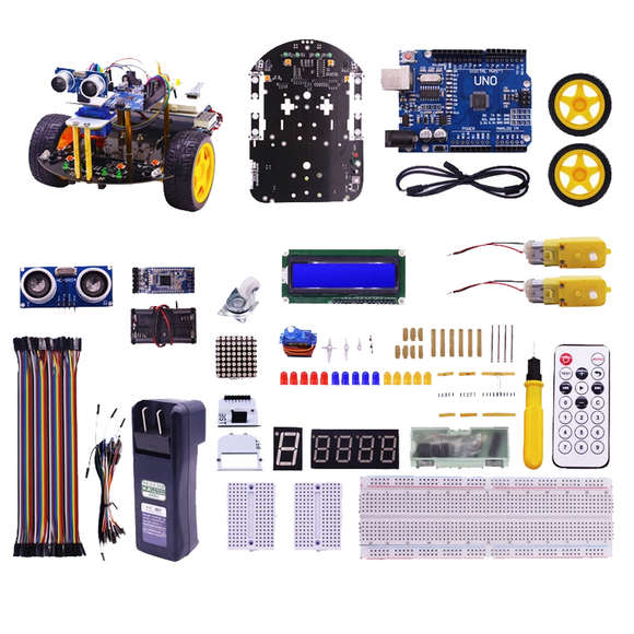 Yahboom 2WD Multi-functional Smartduino Starter Kit Smart Robot 2in1 for  Uno R3 Compatible Scratch3.0 Programming Education
