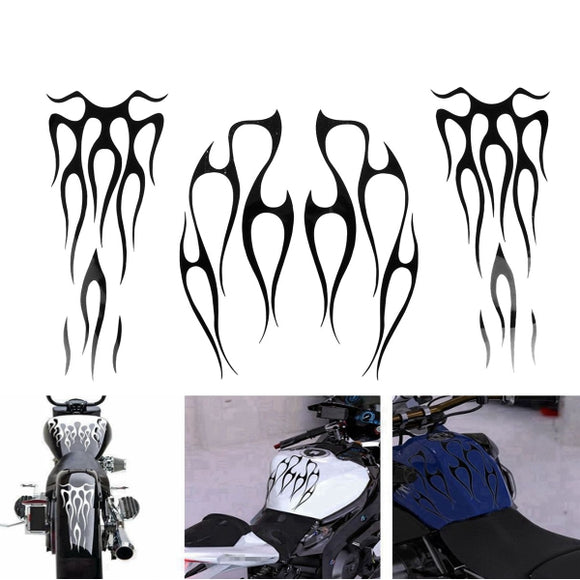 Motorcycle Gas Tank Decals Flames Vinyl Sticker For Fender Universal 11x13inch 6x14inch