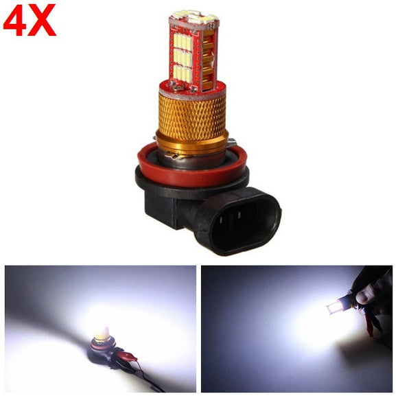 4pcs H11 4014 7W Car Fog Light Turn Signal Lamp DRL Driving Bulb White 1000LM