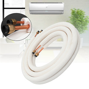 3m Air Conditioner Pair Coil Tube 1/4 3/8" Insulate Copper Wire Pipe Split Line Wire"