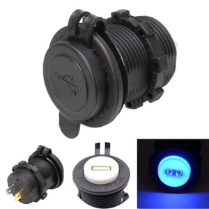 12V-24V 5V 2.1A USB Quick Charger LED Socket Waterproof for Motorcycle Auto Car