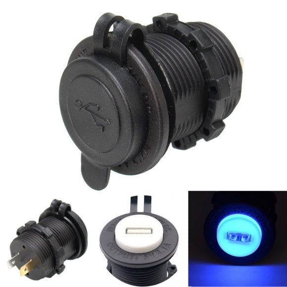 12V-24V 5V 2.1A USB Quick Charger LED Socket Waterproof for Motorcycle Auto Car