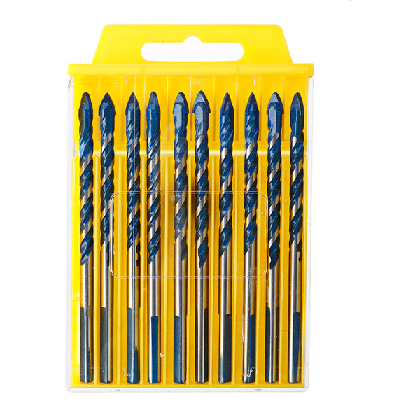 Drillpro 10pcs 6mm 8mm Triangle Twist Drill Bit Multifunctional Hole Saw Cutter Set for Concrete Brick Wood