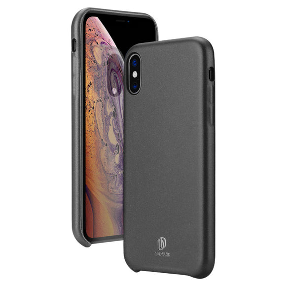 DUX DUCIS Micro Forsted Anti-Fingerprint PU Leather Protective Case for iPhone XS Max